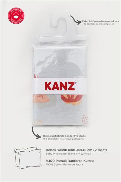 Ranforce %100 Pamuk Bebek Yastık Kılıfı 2li Set 35x45 cm - Dinasours B