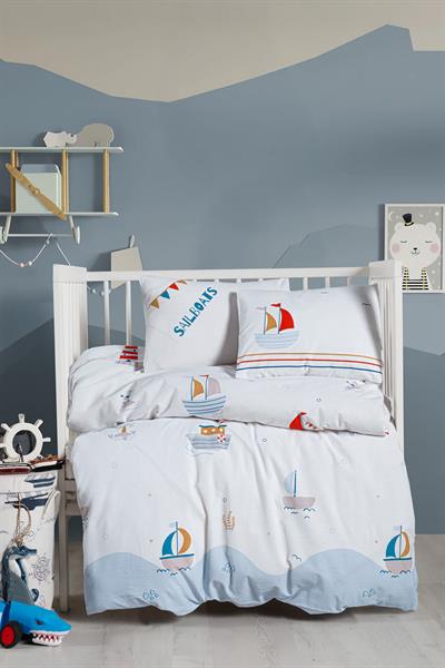Ranforce Baby Duvet Cover Set - Sailboats