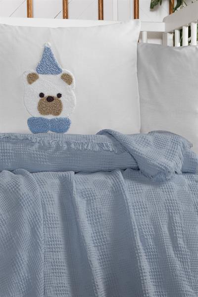 Waffle Baby Embroidered Muslin Coverlet Set - Teddy