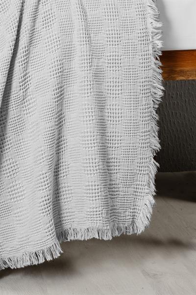 Waffle Baby Embroidered Muslin Coverlet Set - Bubble Grey