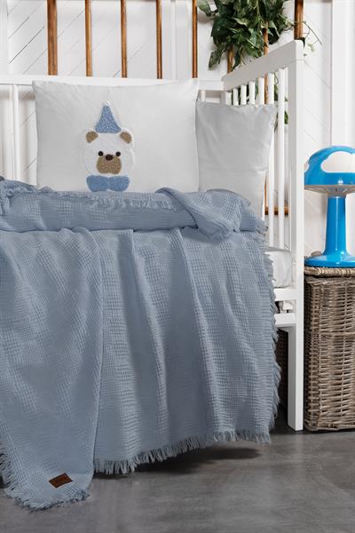 Waffle Baby Embroidered Muslin Coverlet Set - Teddy
