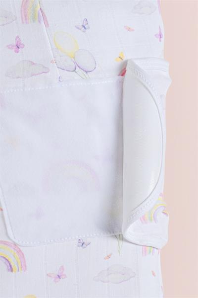 Newborn 100% Cotton Muslin Ready Swaddle with Velcro - Soft Rainbow