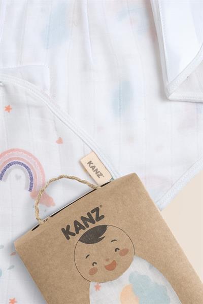 Newborn 100% Cotton Muslin Ready Swaddle with Velcro - Sweet Rainbow