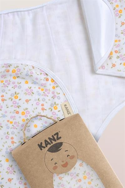 Newborn 100% Cotton Muslin Ready Swaddle with Velcro - Flowers