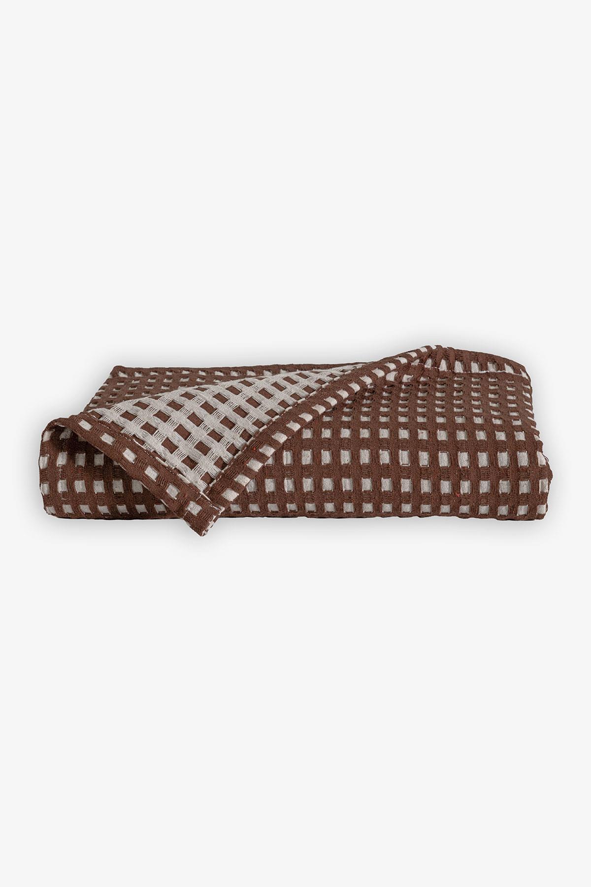 Bebek Waffle Pike Örtüsü 90x110 - Kahve