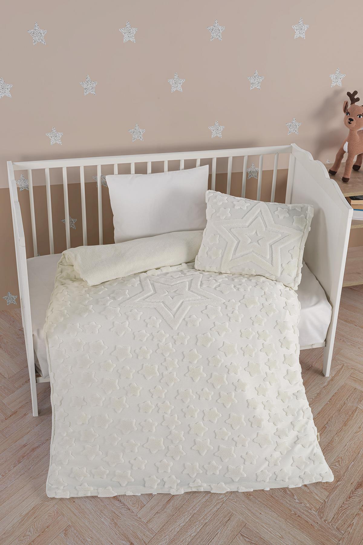 Welsoft Bebek Nevresim Takımı - Star Krem