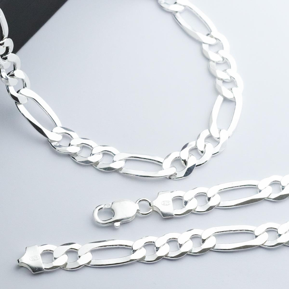 8 mm Figaro Gümüş Zincir Kolye