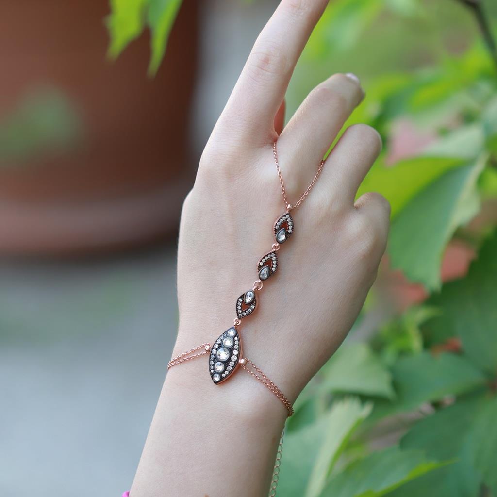 Elmas Montür Mekik Model Rose Gold Kaplama Gümüş Şahmeran