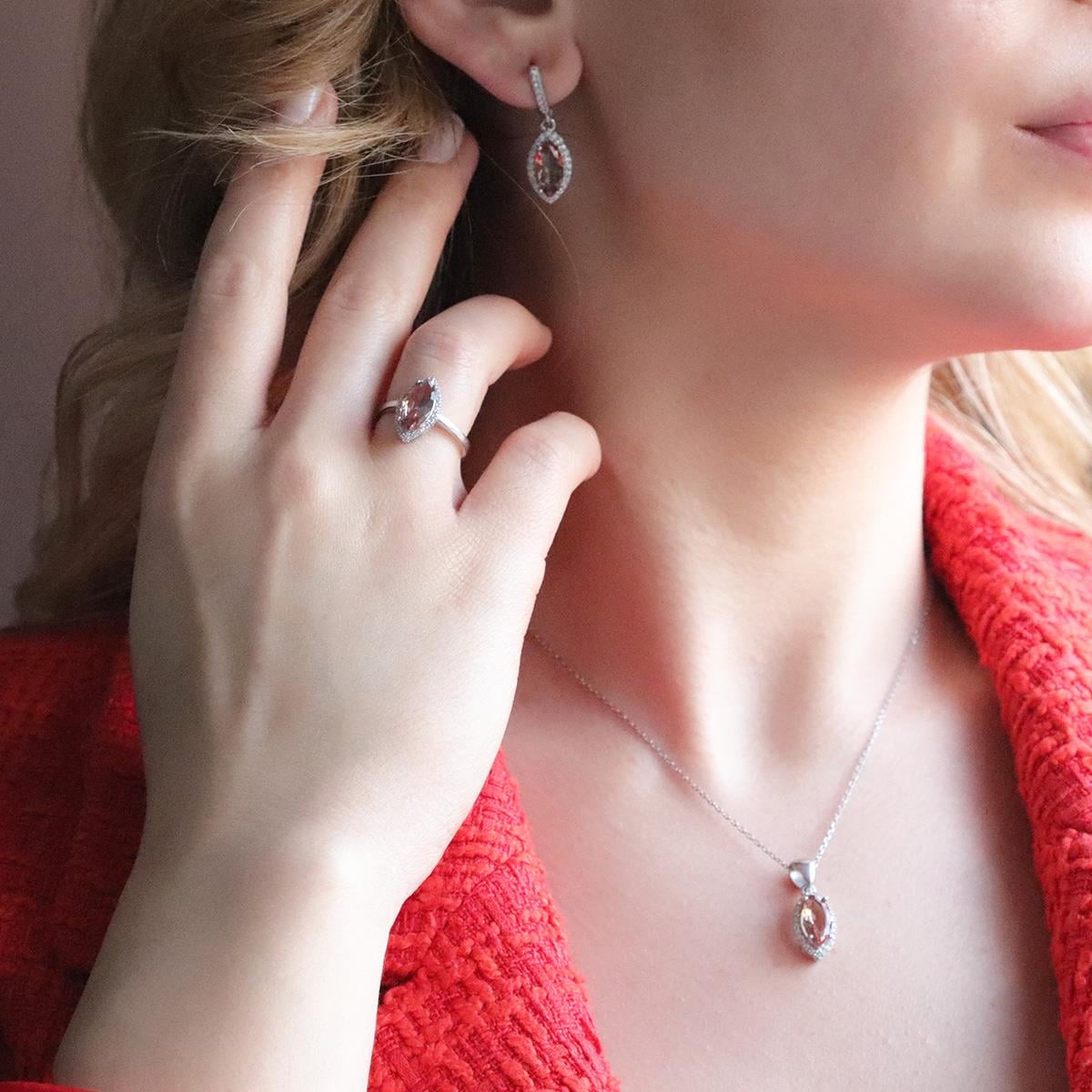 Mekik Modeli Zultanit Taşlı Gümüş Set