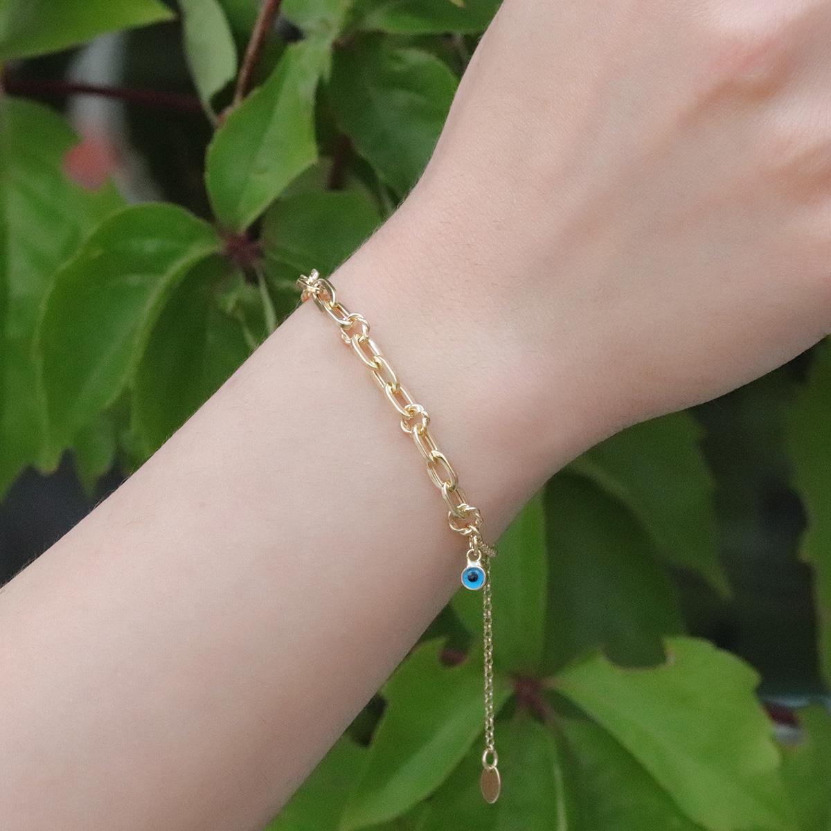 Mini Burgu Halkalı Gold Kaplama Gümüş Hallow Bileklik