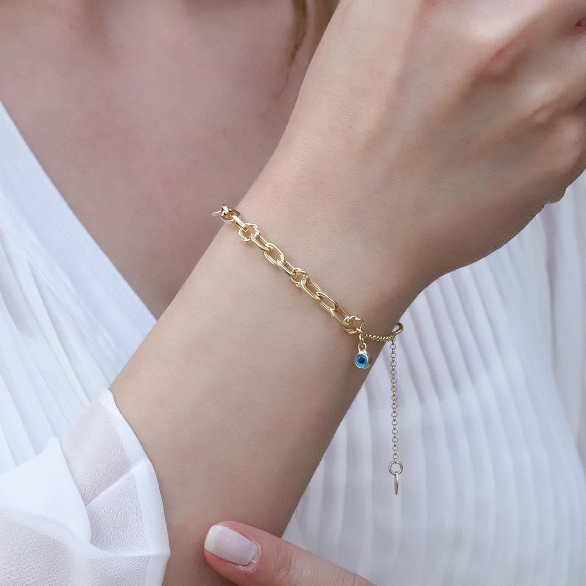 Mini Burgu Halkalı Gold Kaplama Gümüş Hallow Bileklik