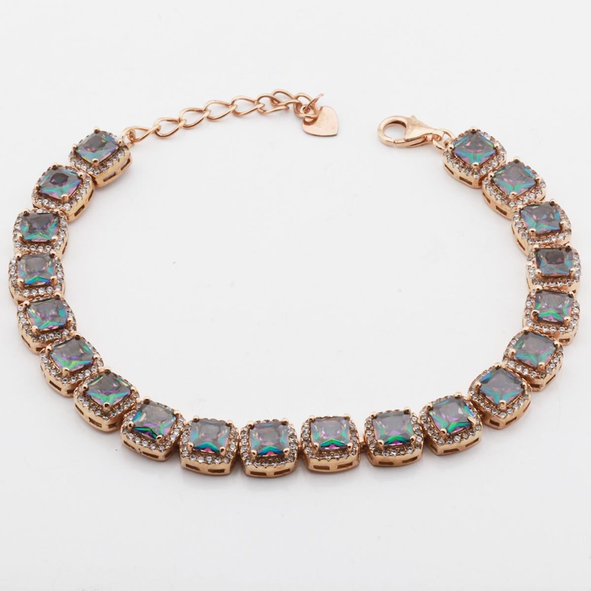 Mistik Topaz Taşlı Rose Gold Kaplama Su Yolu Bileklik