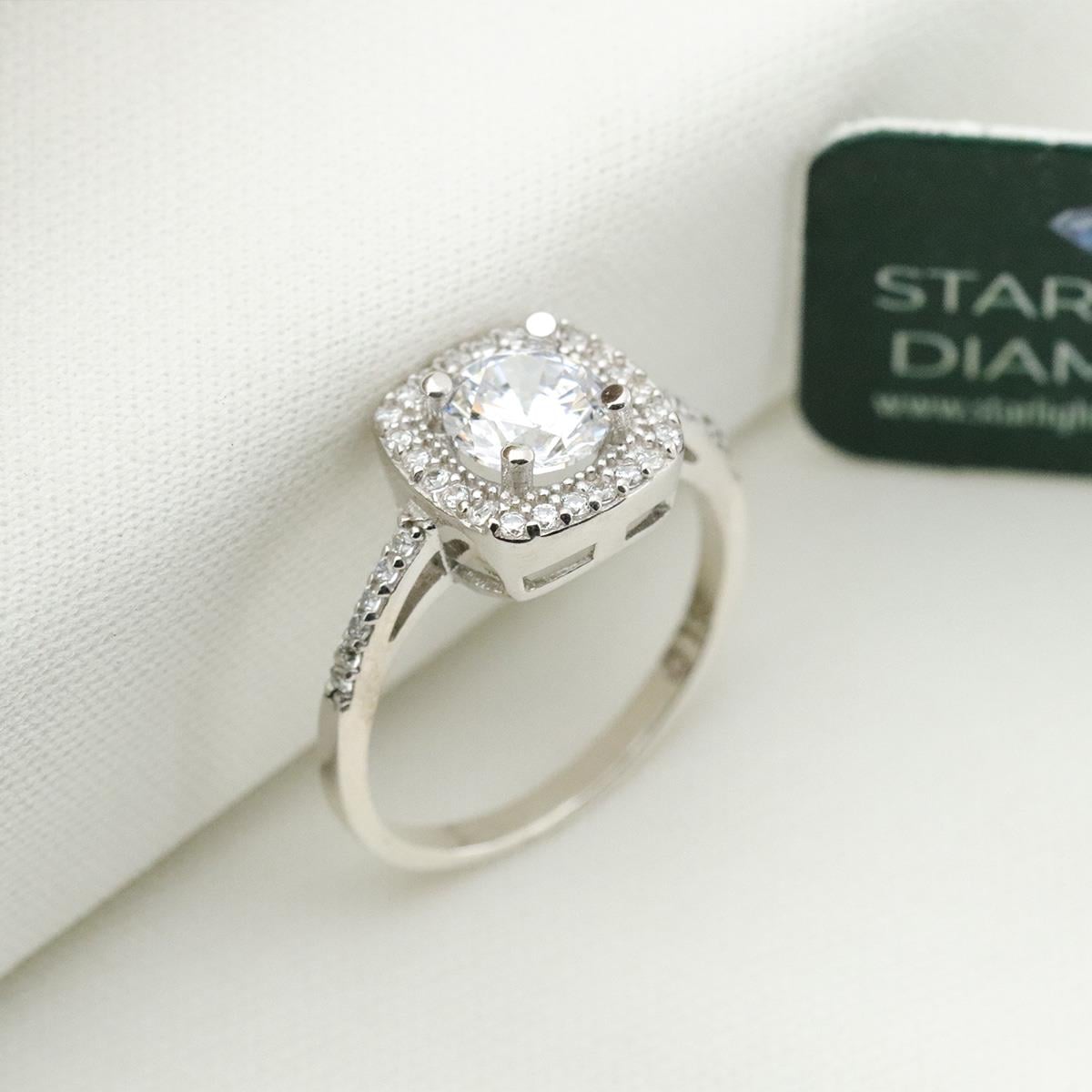 Oval Montür 3.00 ct Starlight Diamond Gümüş Takım