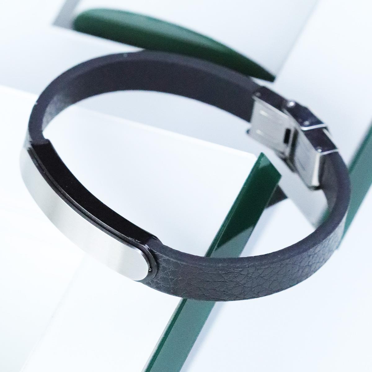 Plaka Deri Çelik Bileklik