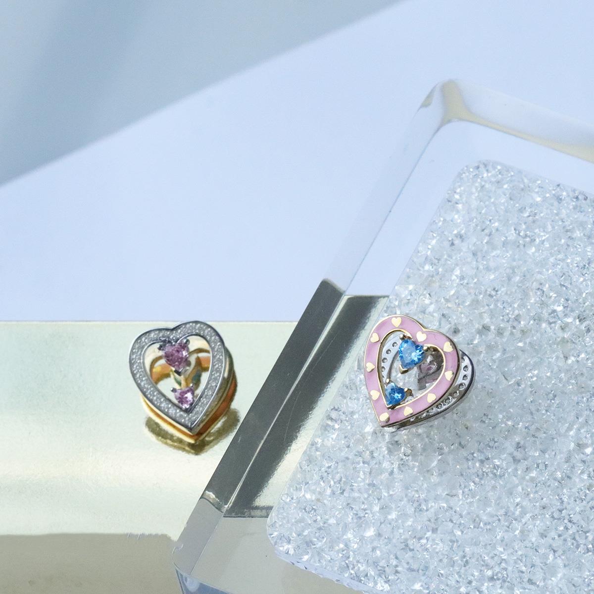 Queen Kalp Çift Taraflı Gümüş Küpe