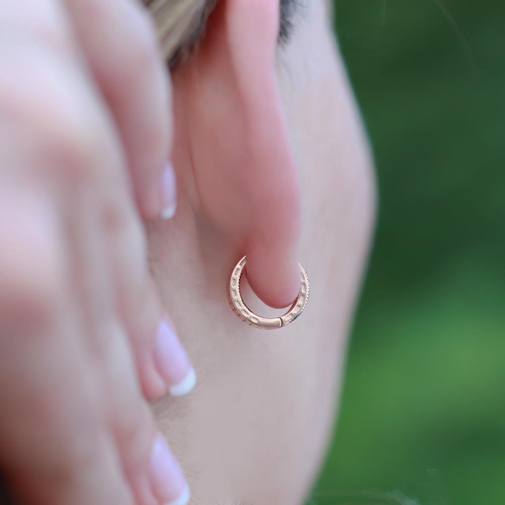 Renkli Zirkon Taşlı Rose Gold Kaplama Gümüş Küpe