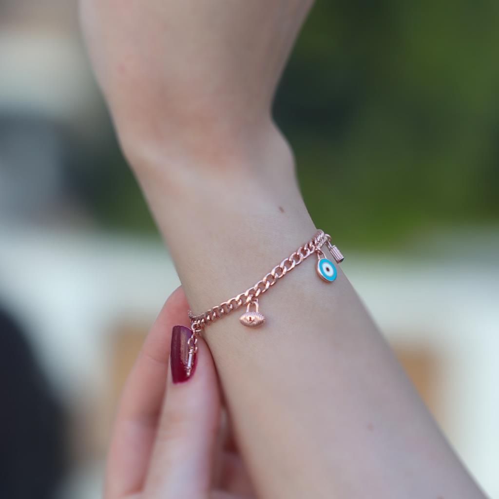 Rose Gold Kaplama 2li Gümüş Dilek Seti