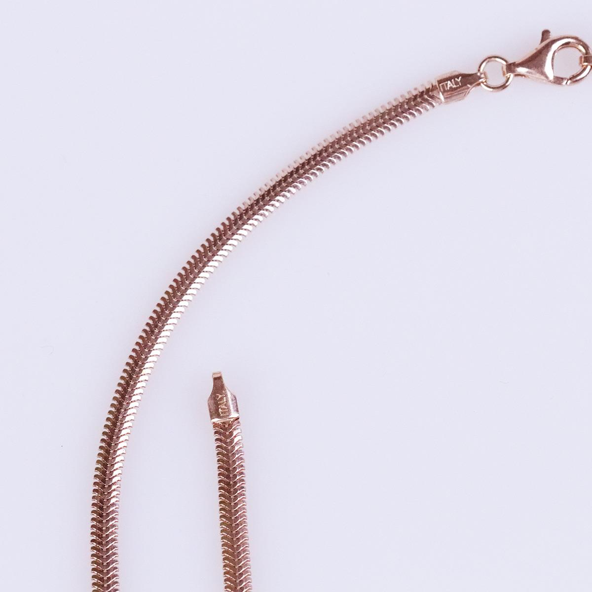 Rose Gold Kaplama İtalyan Zincir Gümüş Set