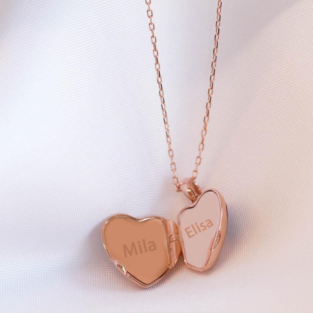 Rose Gold Kaplama Nazar Boncuklu Açılır Kapanır İsim Yazılabilen Gümüş Kolye