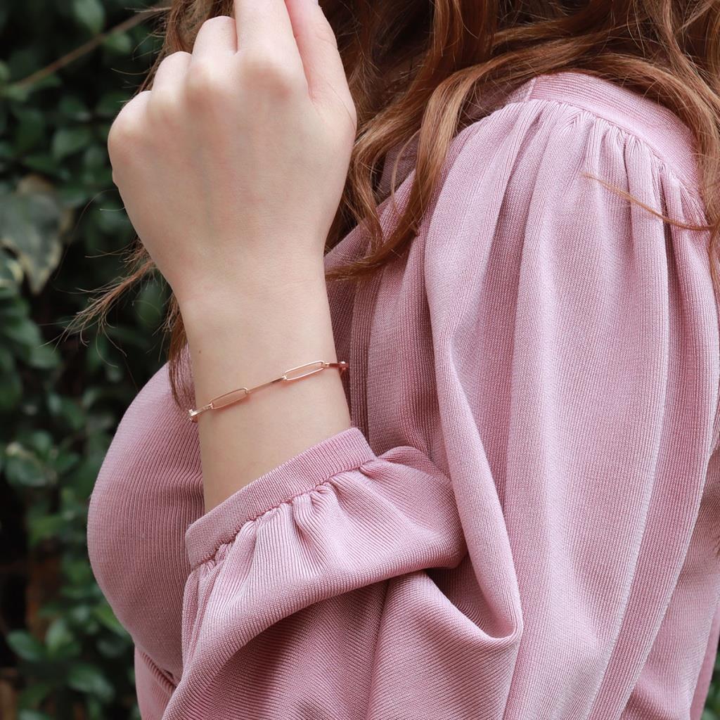Rose Gold Kaplama Trend Geçme Zincir Gümüş Set