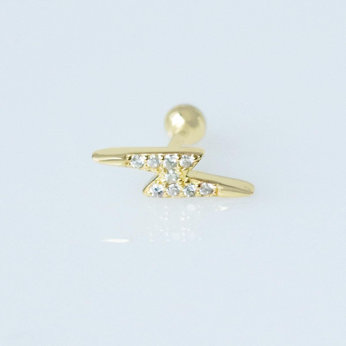 Şimşek Gold Kaplama Gümüş Tragus