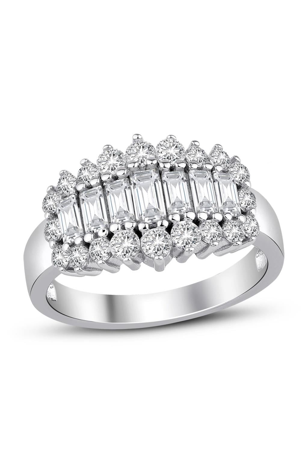 Sky Diamond Baget Etrafı Pırıltılı Taşlarla Çevrili Yarım Tamtur