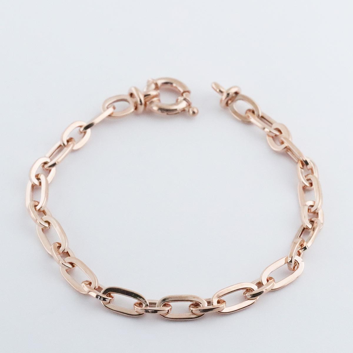 Trend Geçme Zincirli Rose Gold Kaplama Hallow Bileklik