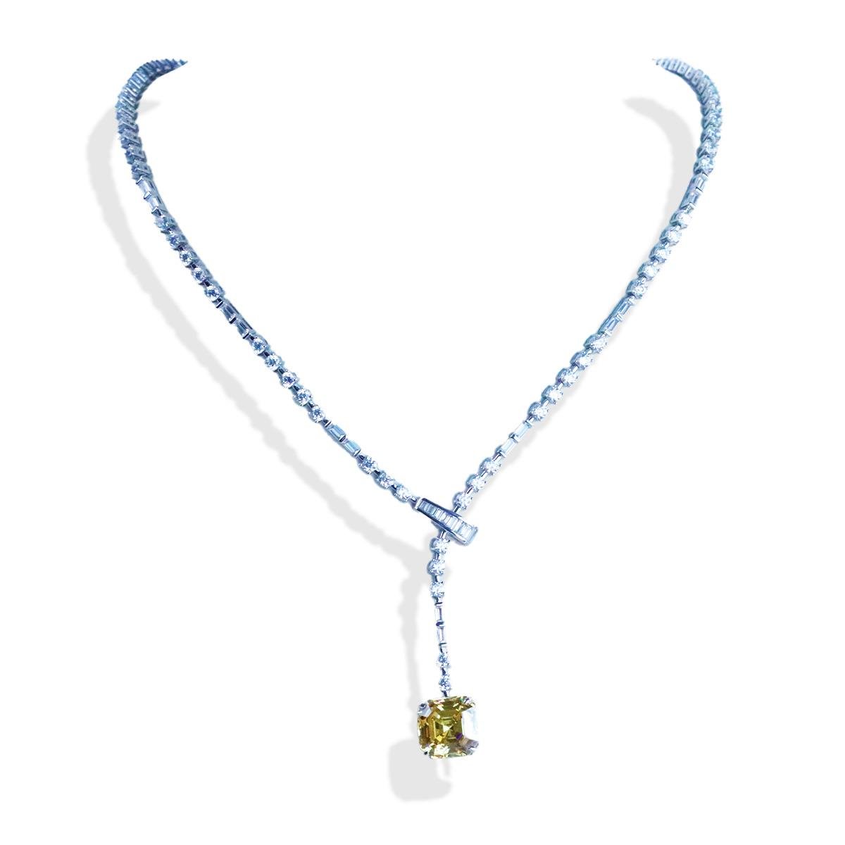 Vintage Sitrin Kare Taşlı Gerdanlık