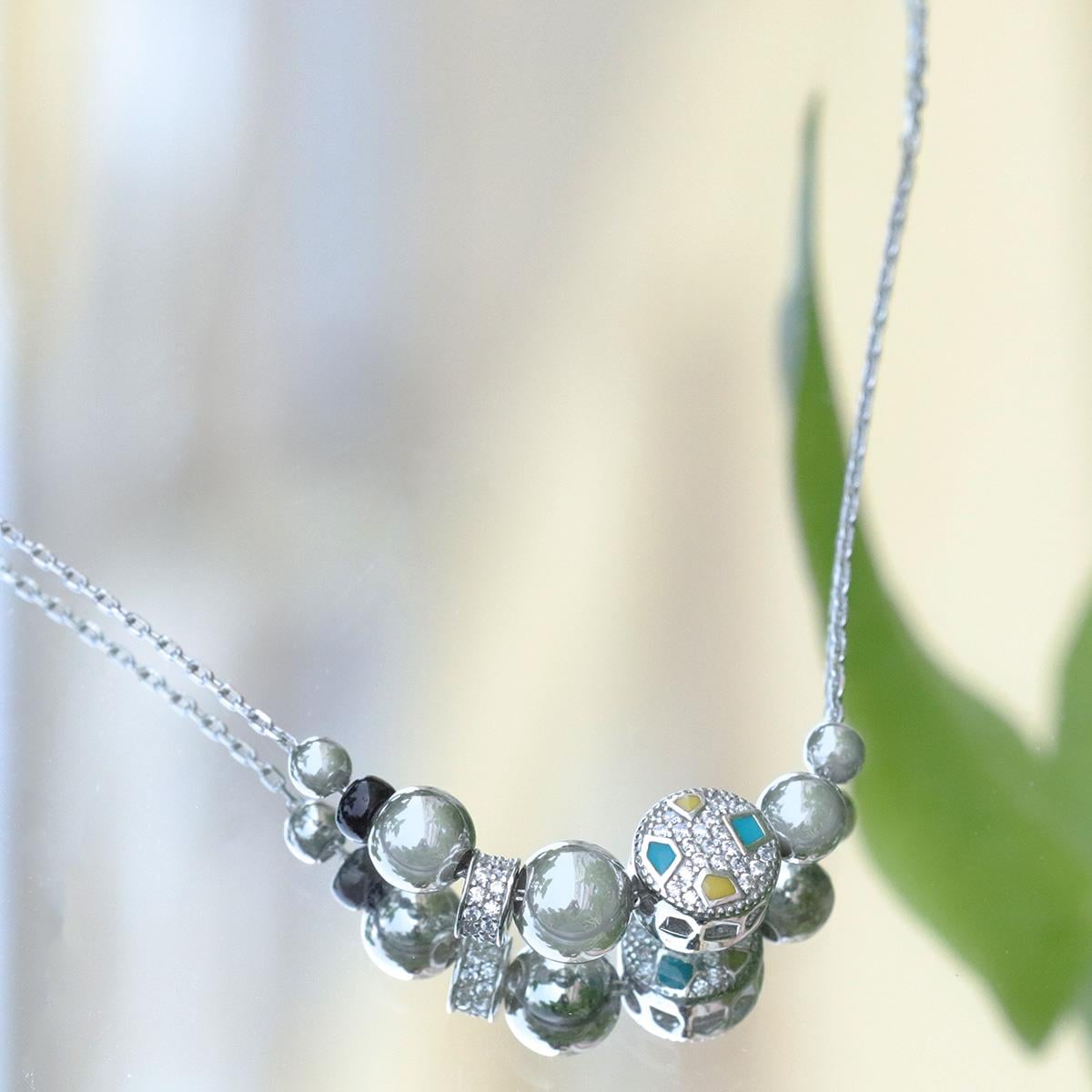Zirkon Taşlı Charm Gümüş Kolye