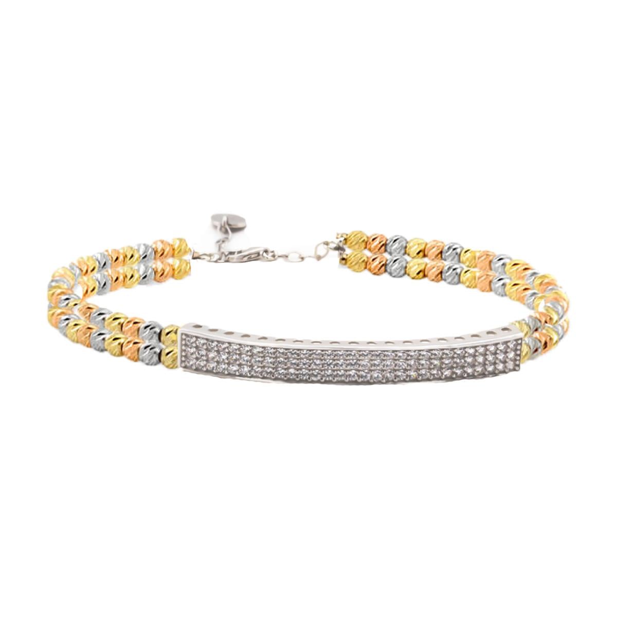 Zirkon Taşlı Gümüş Dorika Bileklik