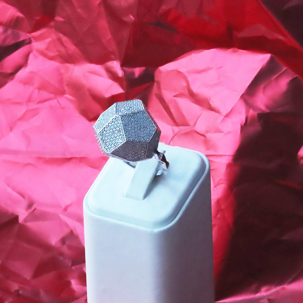 Zirkon Taşlı Küp Gümüş Yüzük