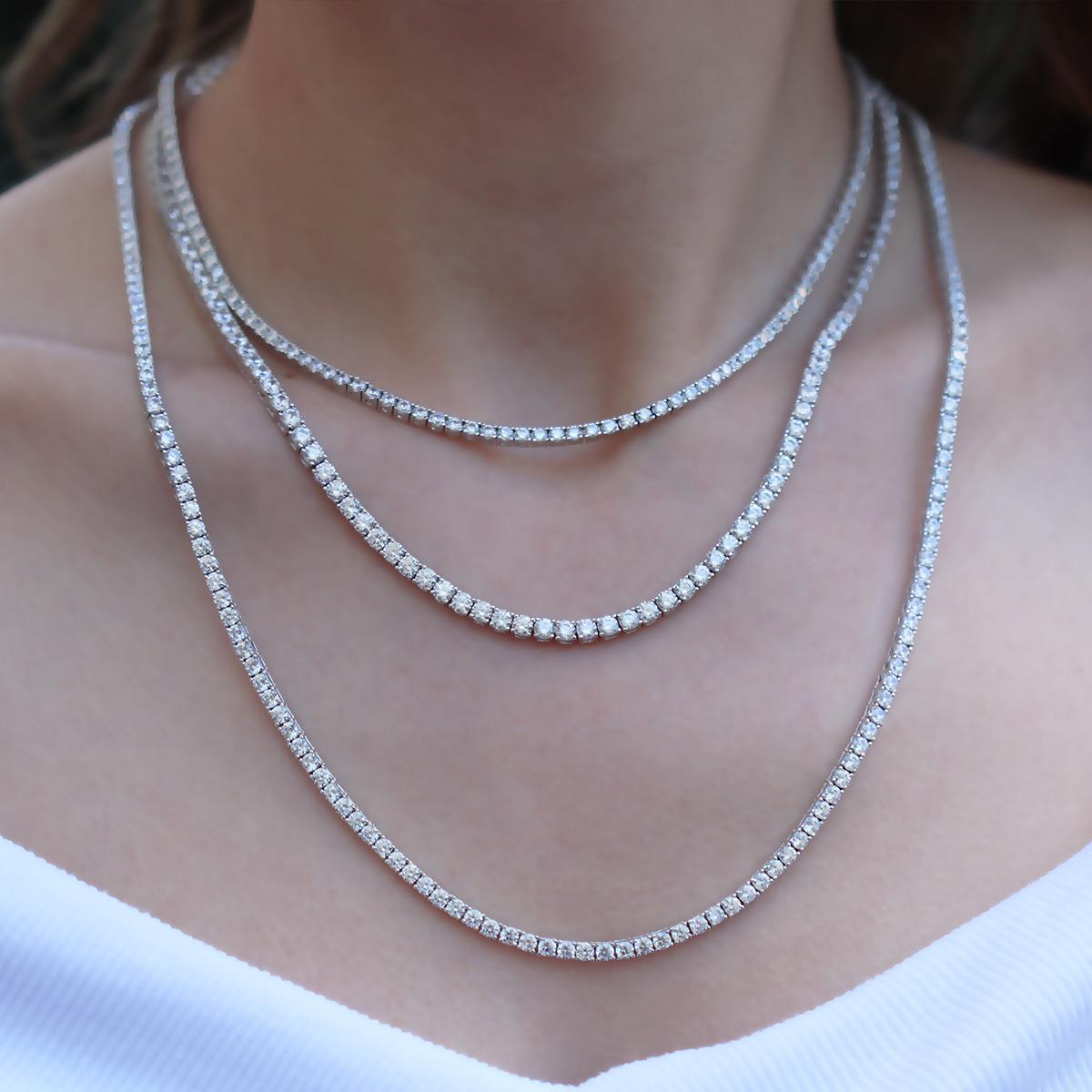 Zirkon Taşlı Su Yolu Gümüş Kolye