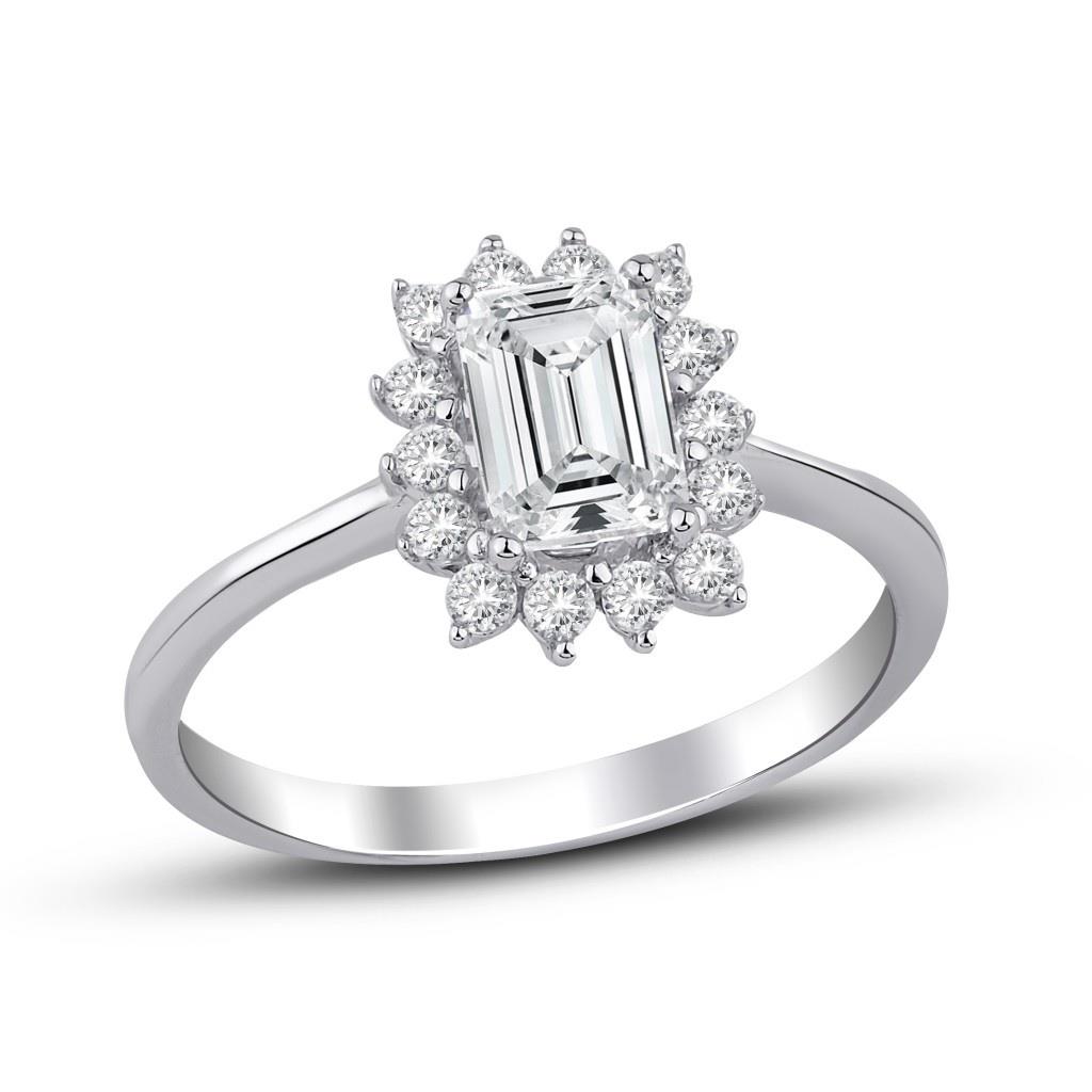 Zümrüt Kesim 1,25 Karat Tek Taş Model Sky Diamond Yüzük
