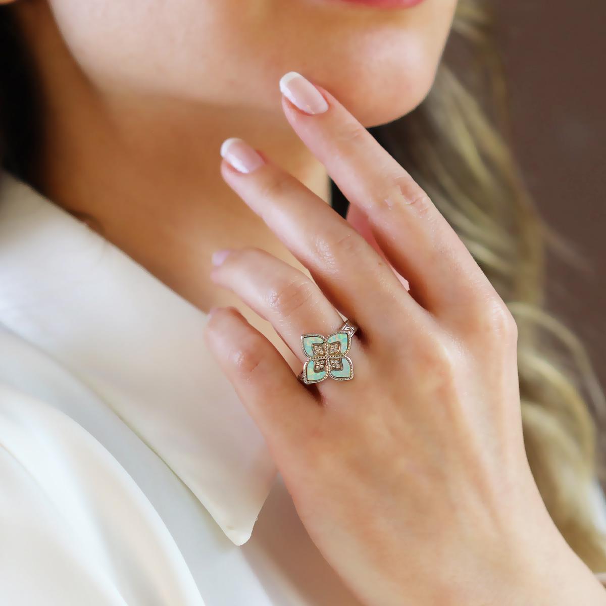 Alhambra Opal Taşlı Gümüş Yüzük