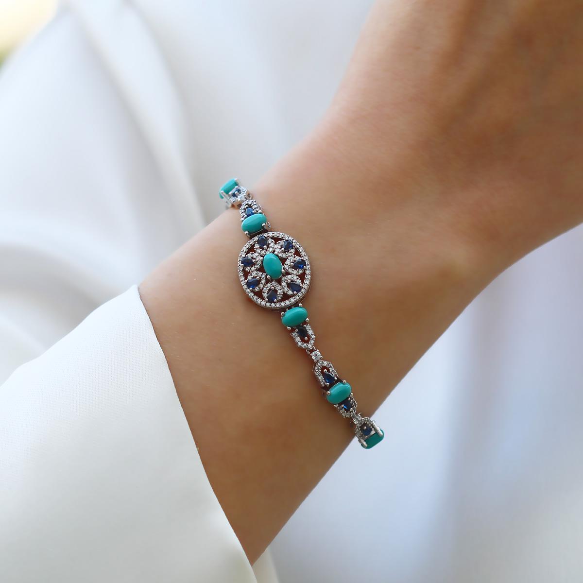 Aria Stone Serisi Elips Gümüş Bileklik