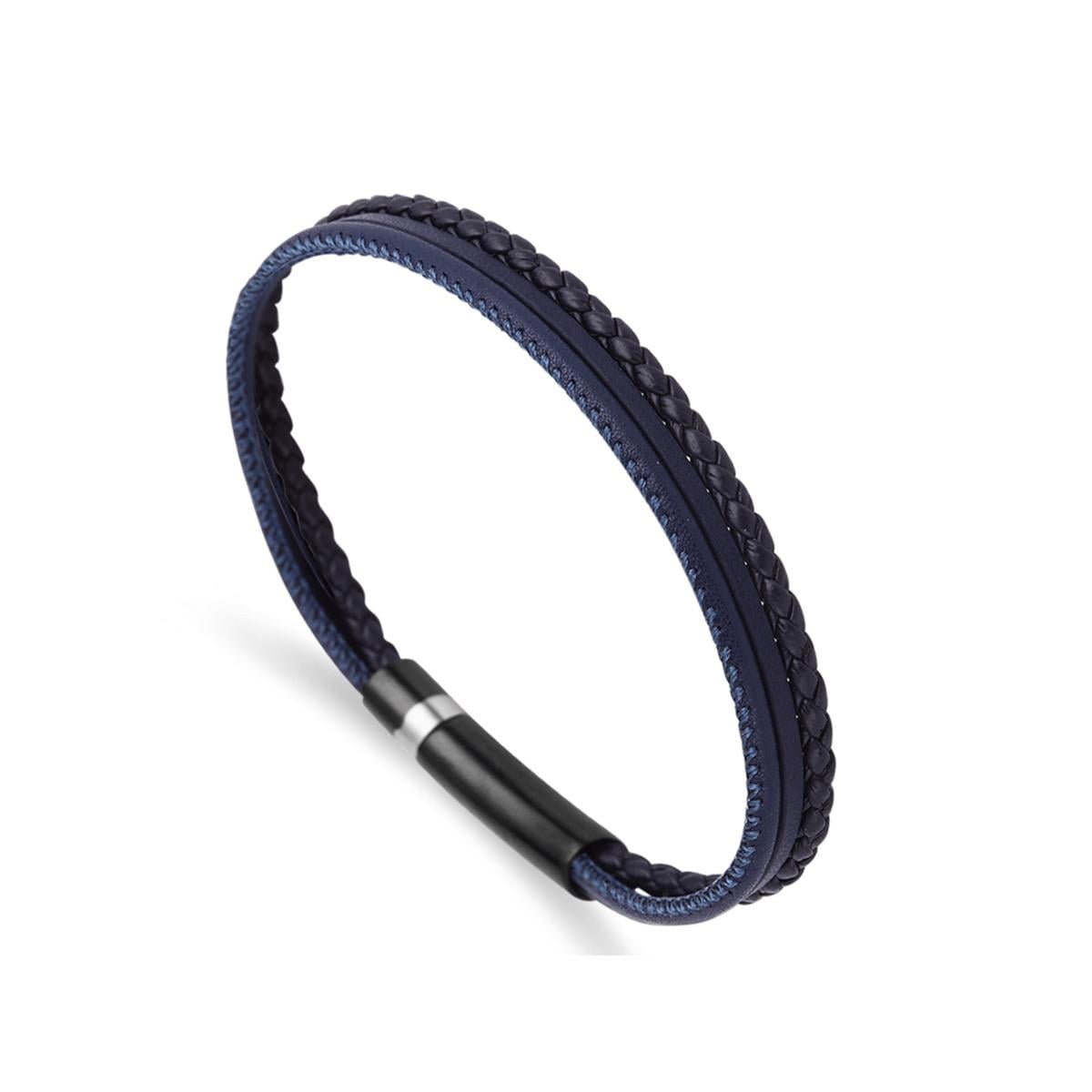 ARS100 Erkek Deri Çelik Bileklik