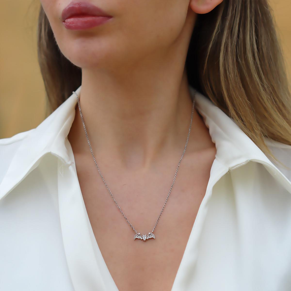 Batman Asansörlü Gümüş Kolye