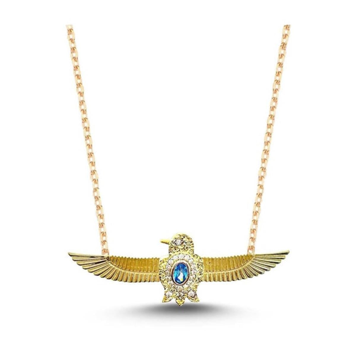 Baykuş Gold Tasarım Gold Gümüş Kolye