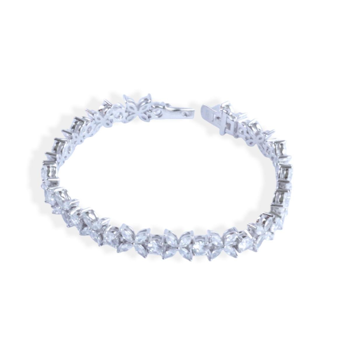 Çiçek Zirkon Taşlı Su Yolu Gümüş Bileklik