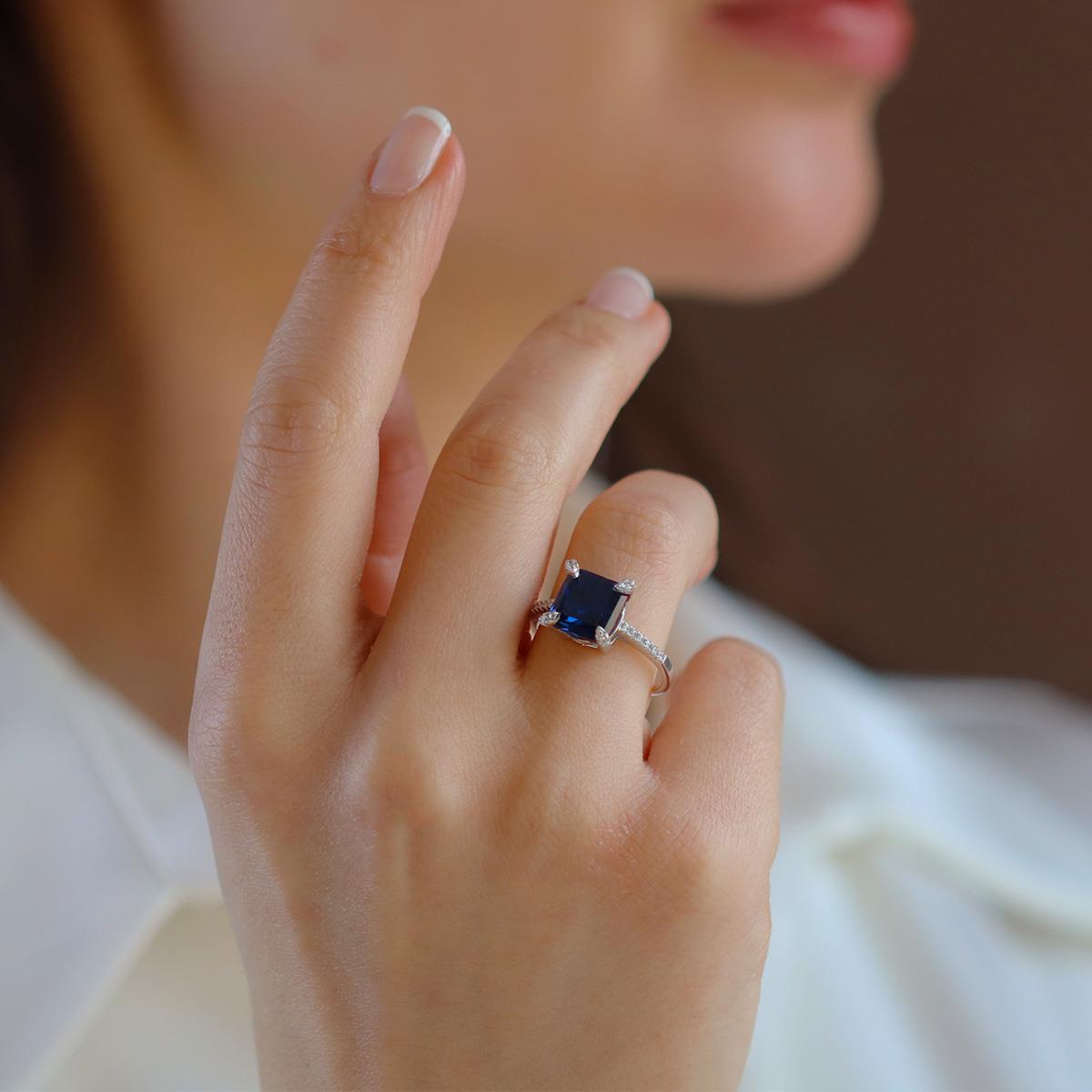 Creatif Safir Taşlı Red Collection Gümüş Yüzük