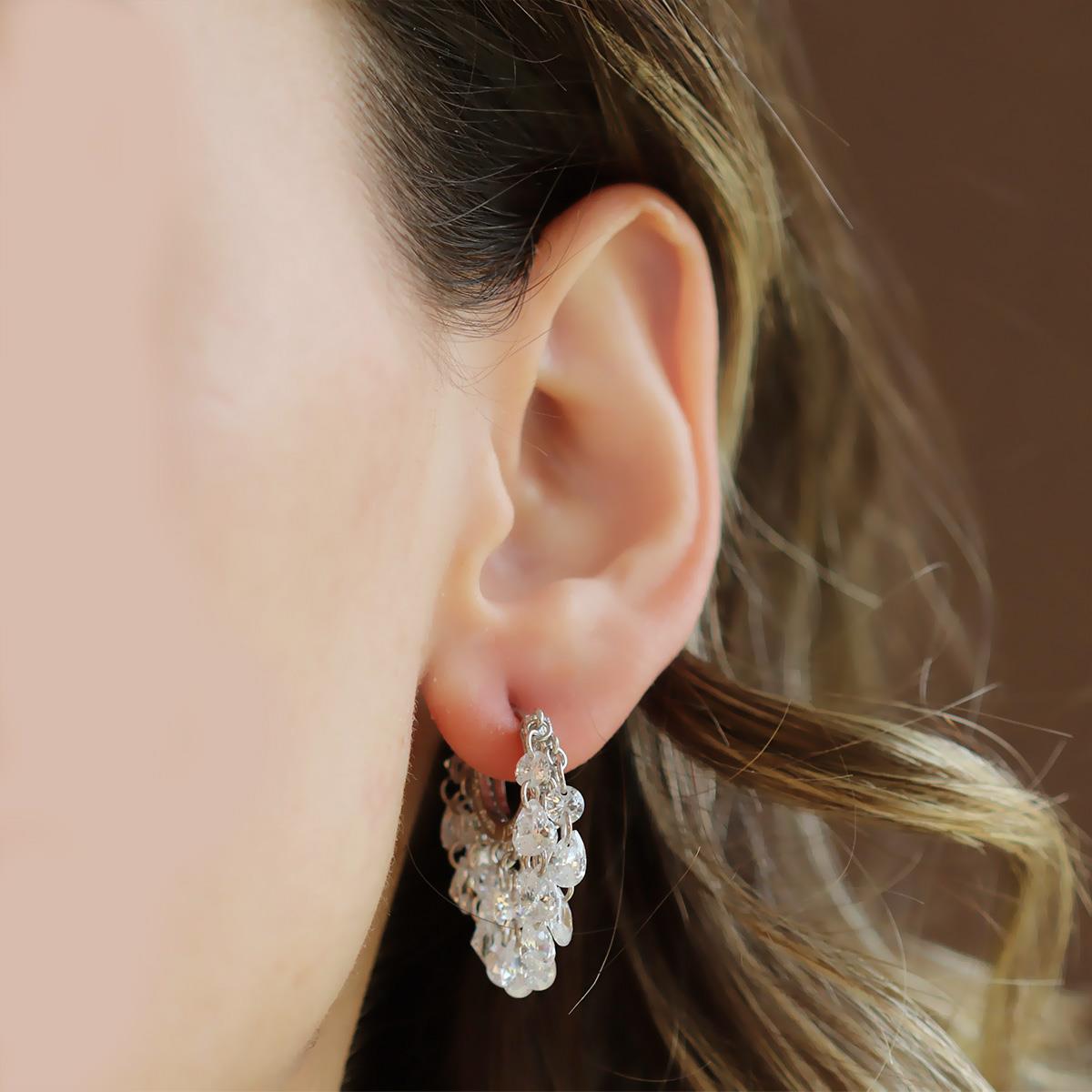 Damla Kristal Model Gümüş Küpe