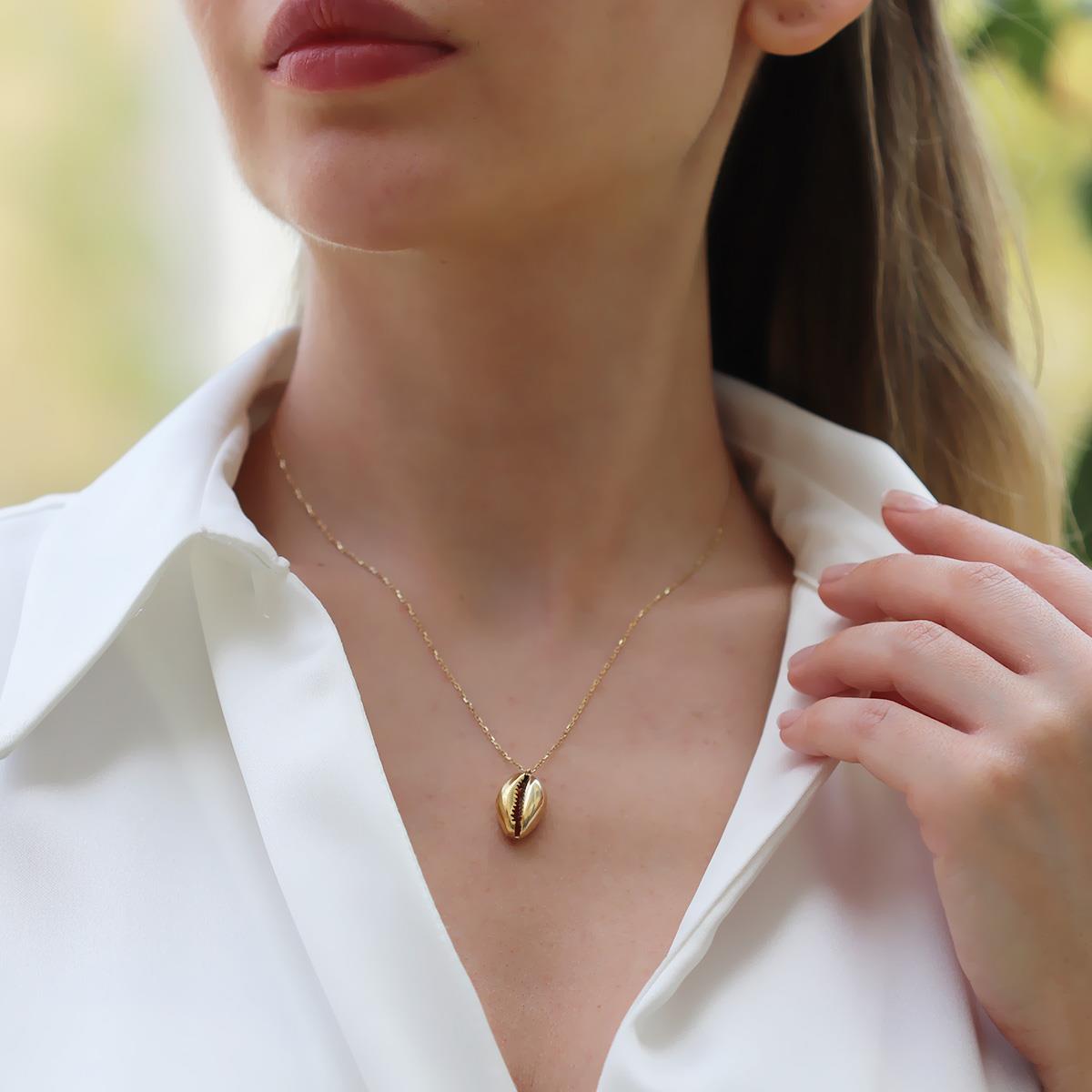 Deniz Kabuğu Gümüş Kolye