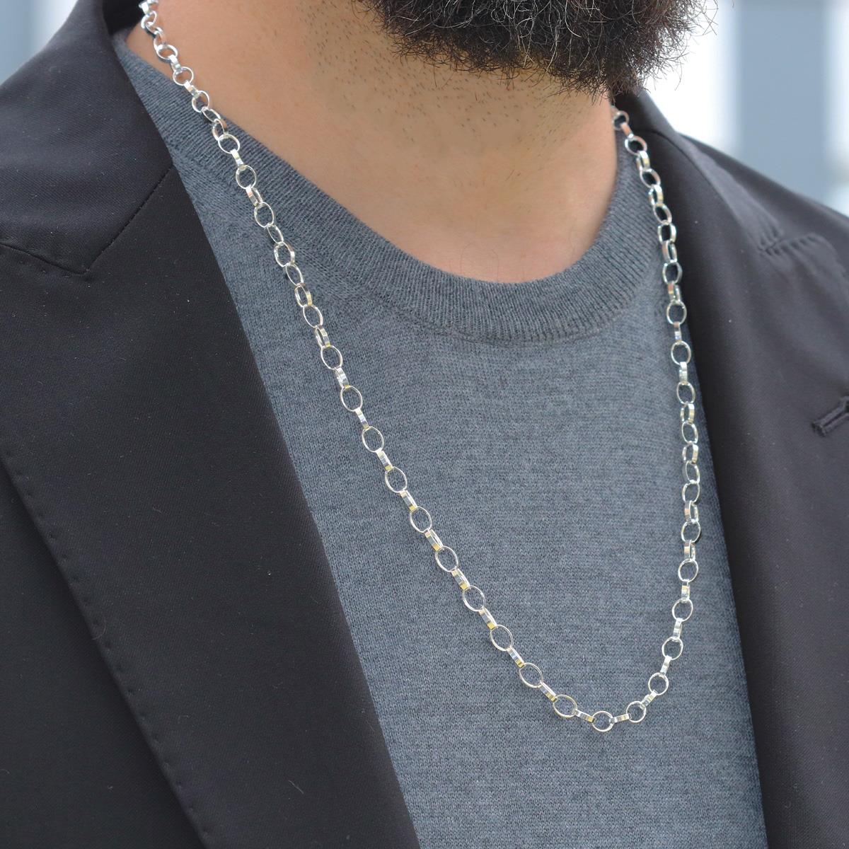 Elips Doch 5mm 65cm Gümüş Erkek Zincir