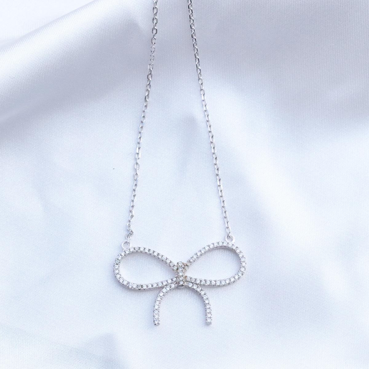 Fiyonk  Zirkon Taşlı Gümüş Kolye