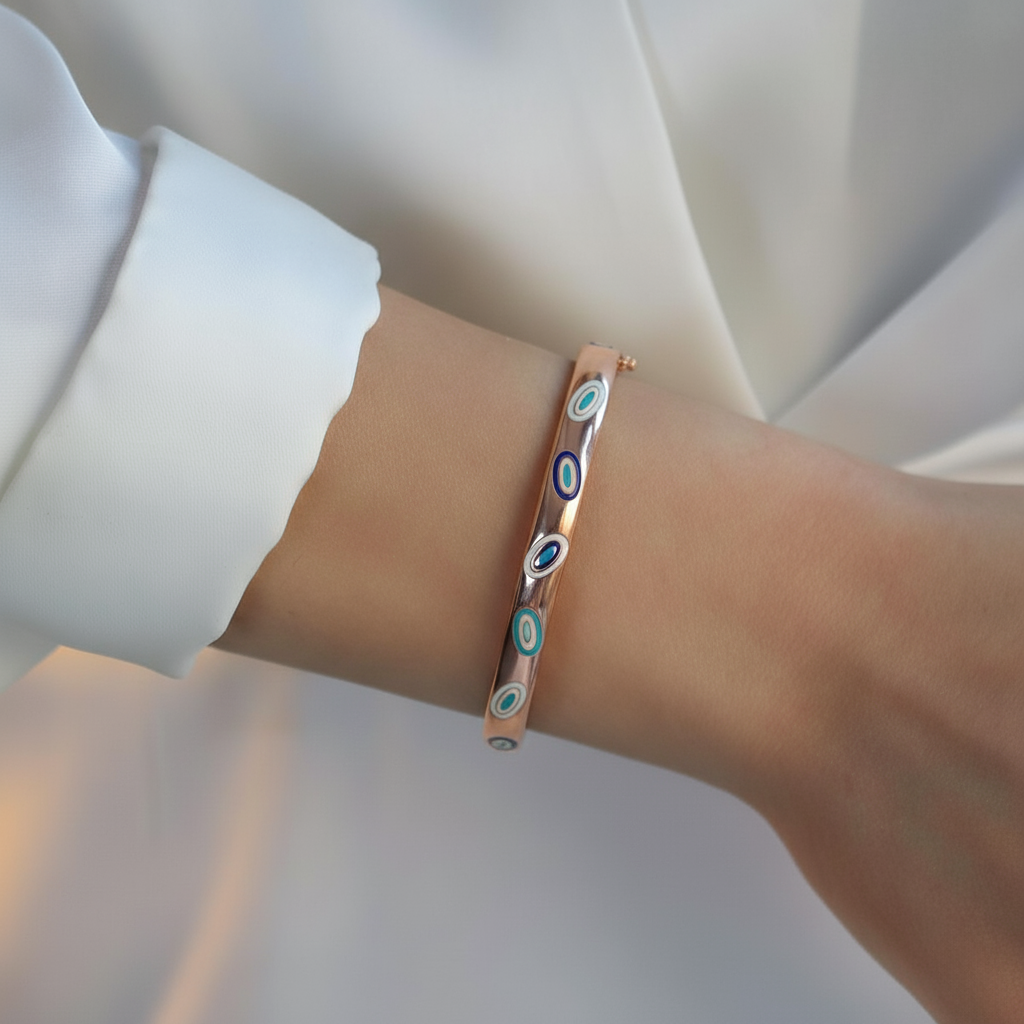 Fortuna Modeli Rose Gold Gümüş Kelepçe