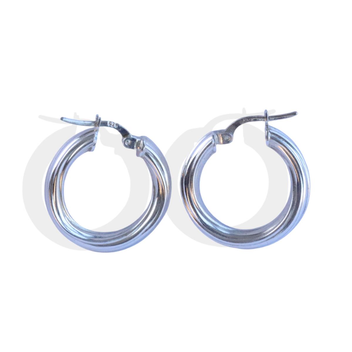 Halka Çizgili Gümüş Küpe