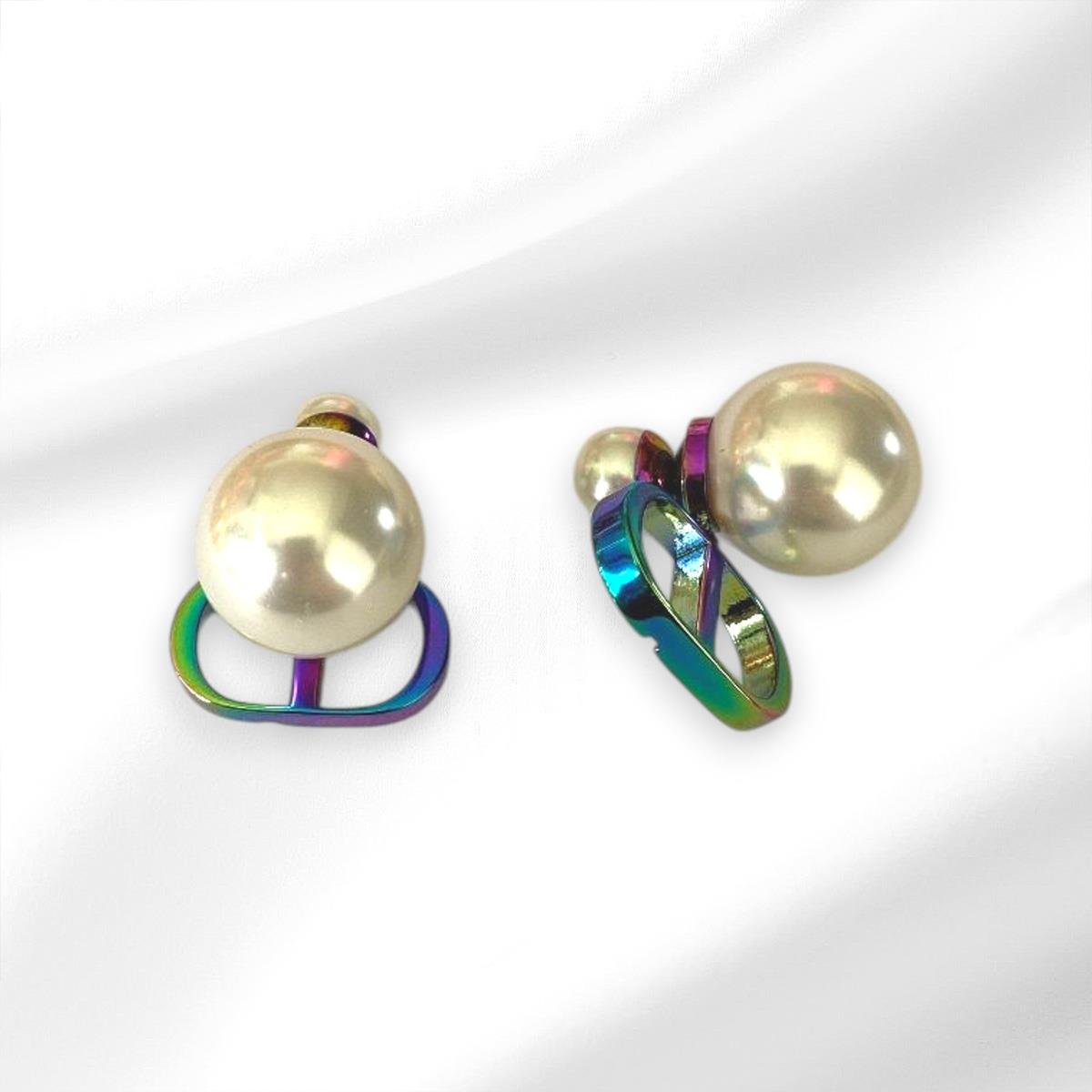 İncili Rainbow Color Çelik Küpe