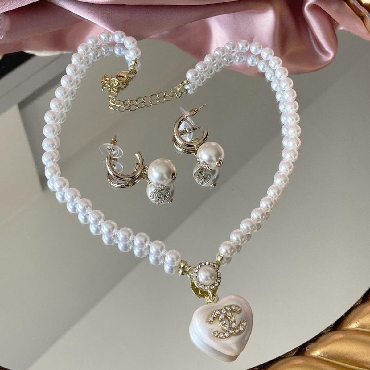 Kalp İncili Princess Gold Çelik Set 