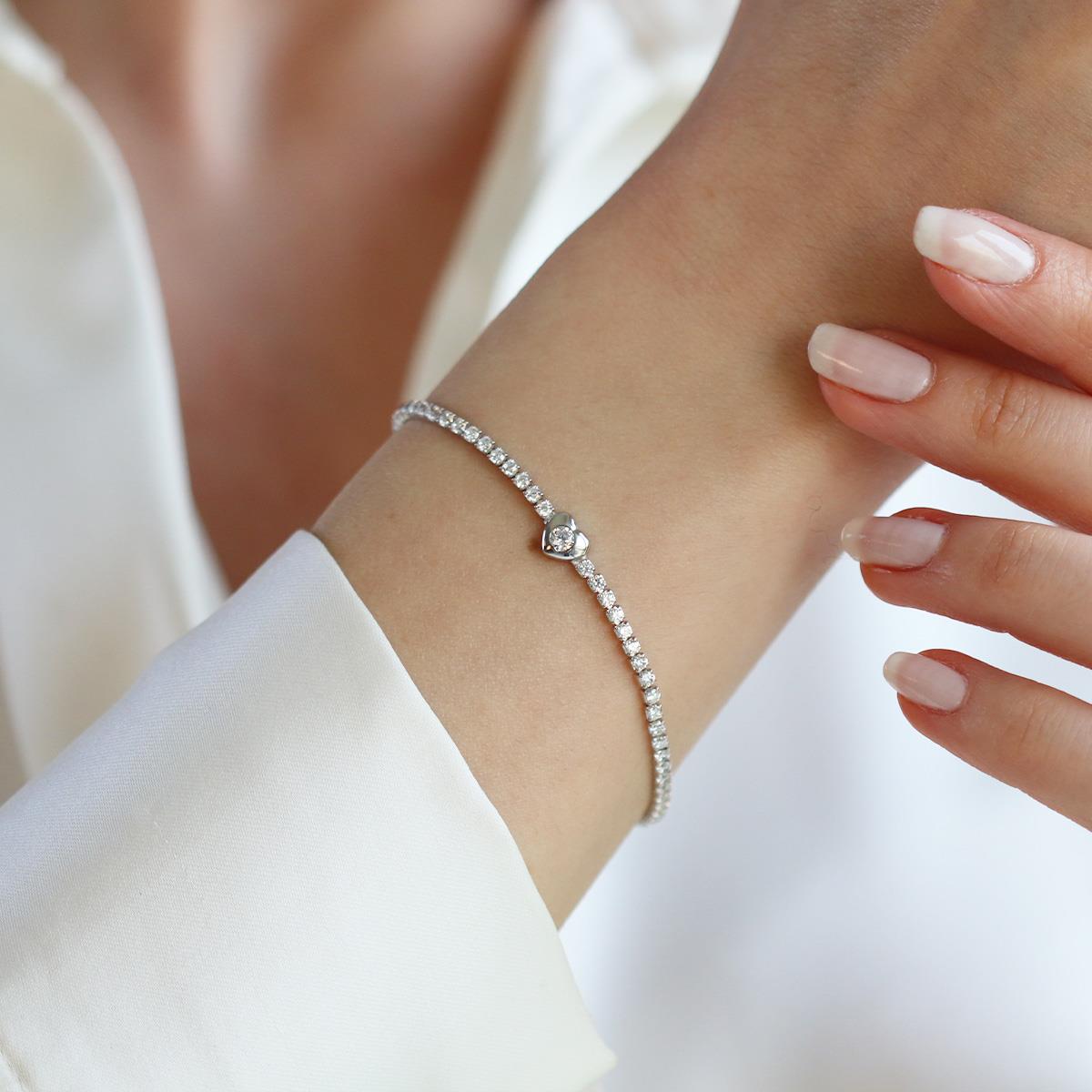 Kalp Su Yolu Gümüş Bileklik