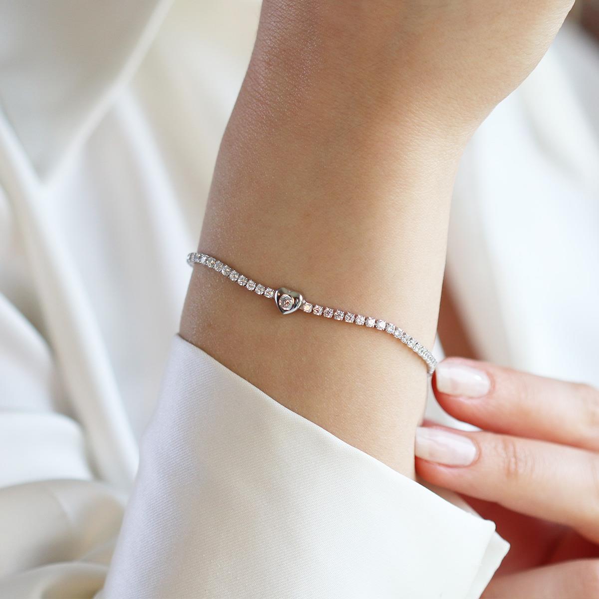 Kalp Su Yolu Gümüş Bileklik